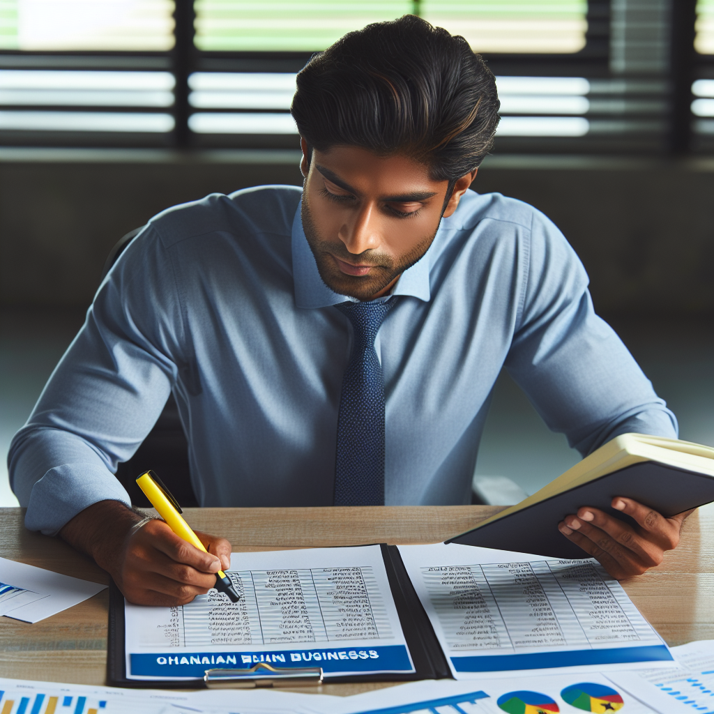Financial consultant examining Ghanaian business financial statements to prepare a comprehensive diagnostic summary and action plan.